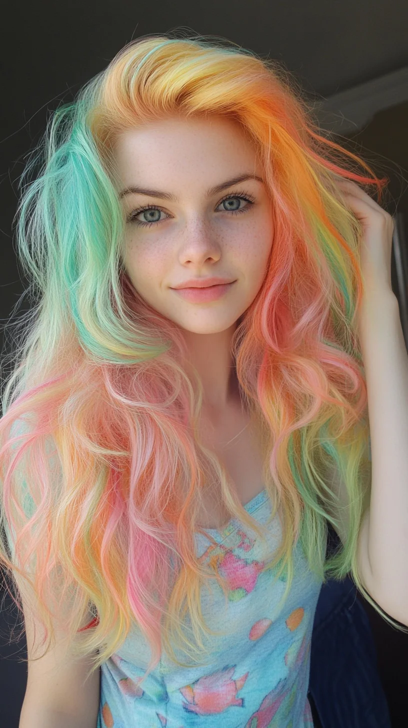 Embrace the Rainbow: Dazzling Pastel Waves for a Playful Look