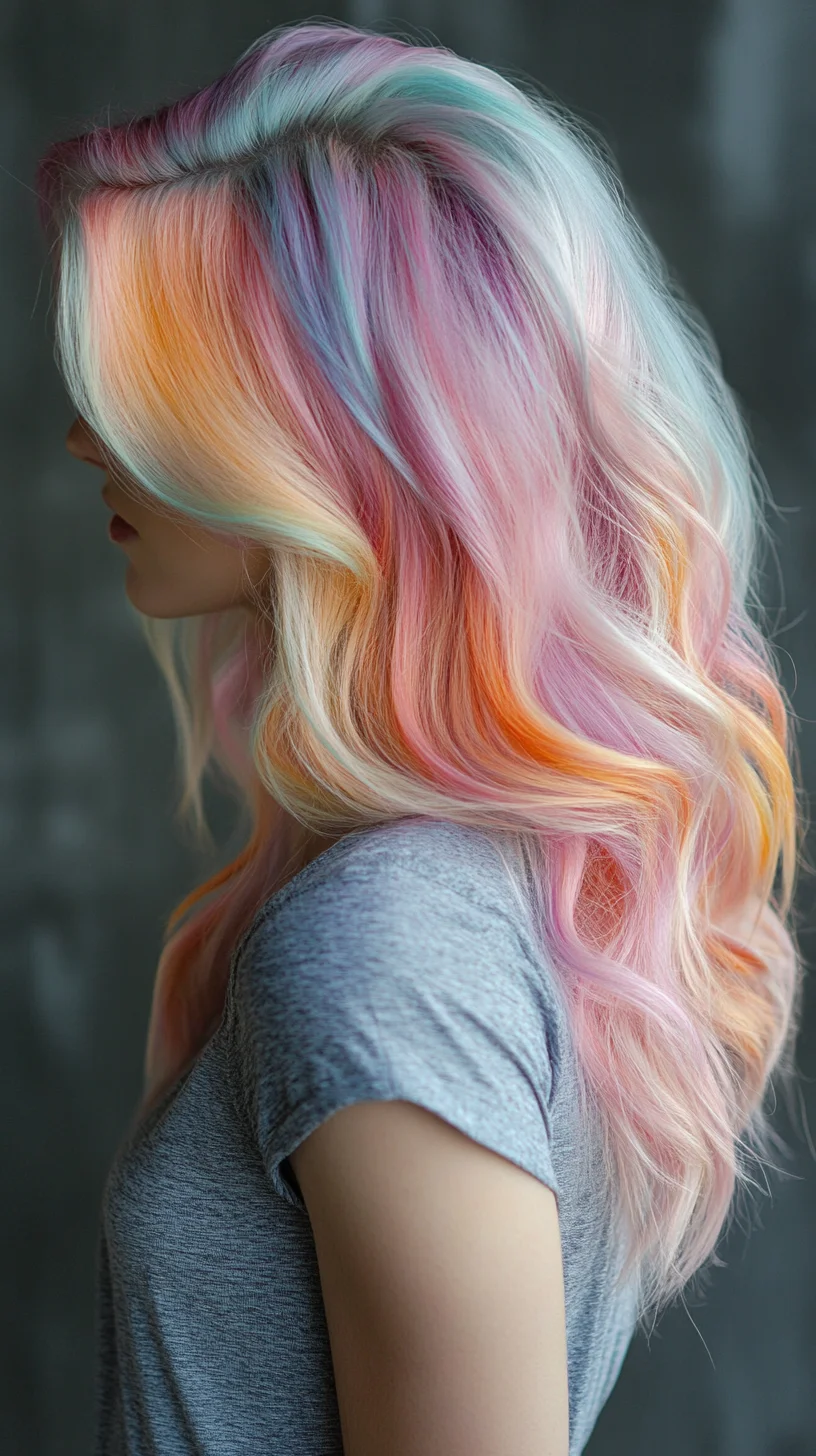 Embrace the Rainbow: Effortlessly Chic Pastel Waves with a Splash of Color