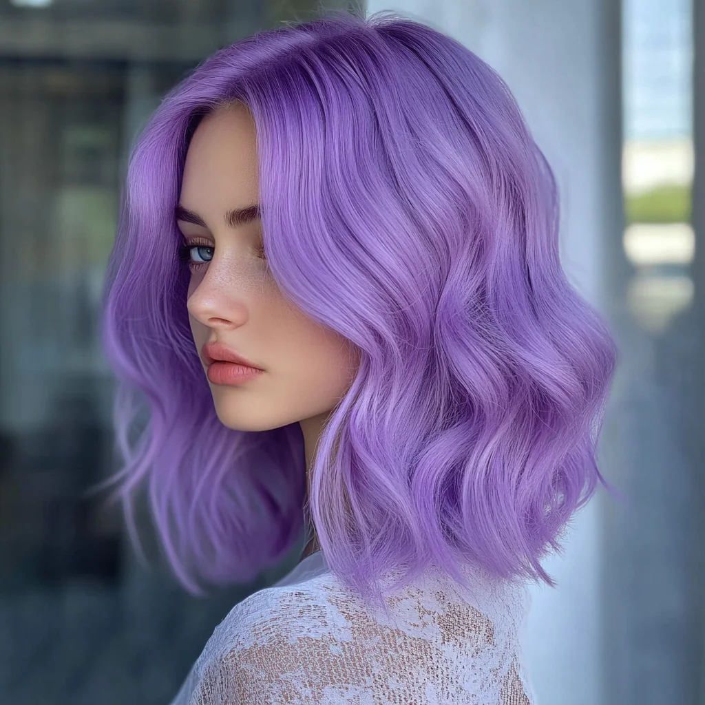 Embrace the Vibrancy: Chic Lavender Waves for a Bold Look