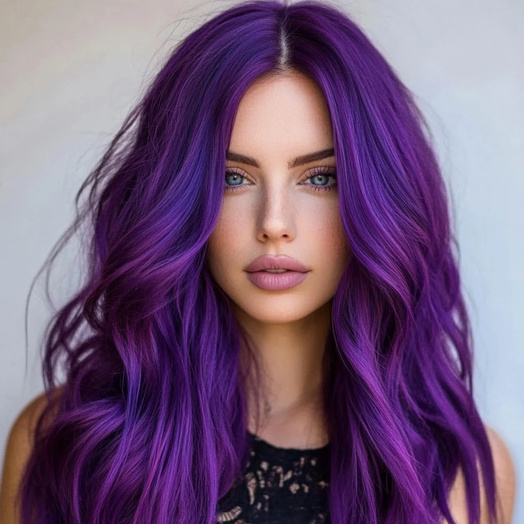 Embrace Your Bold Side with Luscious Purple Waves