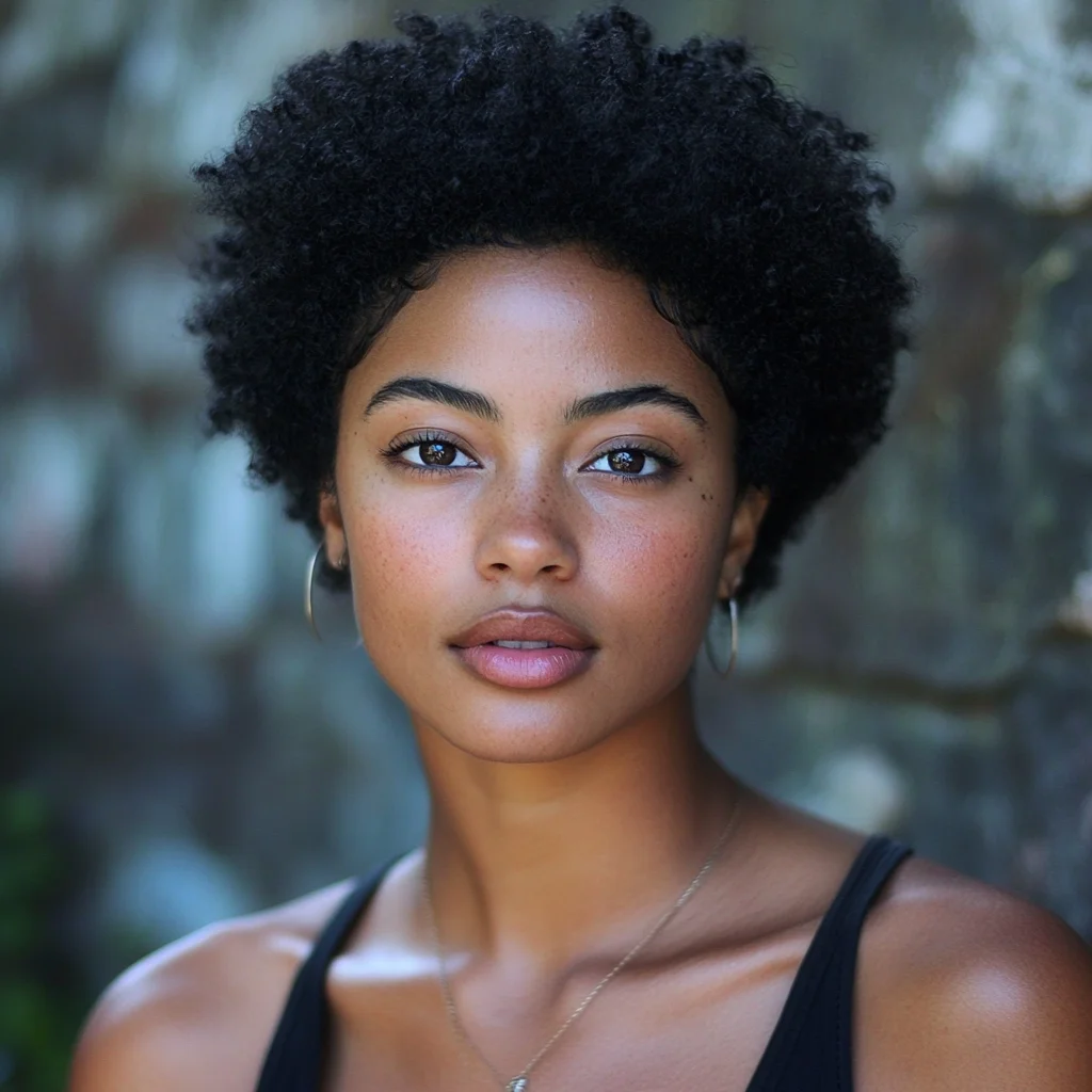 Embrace Your Curls: Effortlessly Chic Short Natural Afro Hairstyle