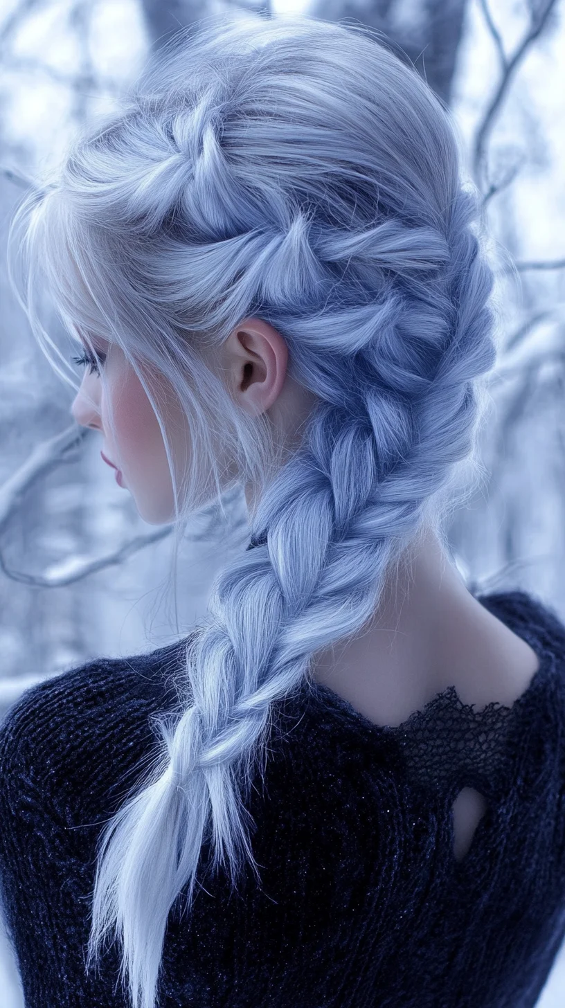 Enchanting Frosted Braids: A Dreamy Hairstyle for Winter Wonderland Vibes