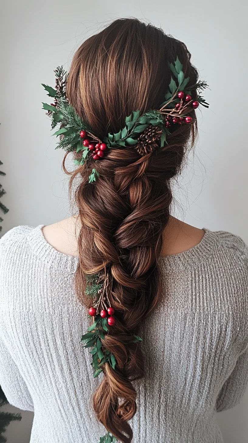 Festive Braided Elegance: A Charming Holiday Hairstyle