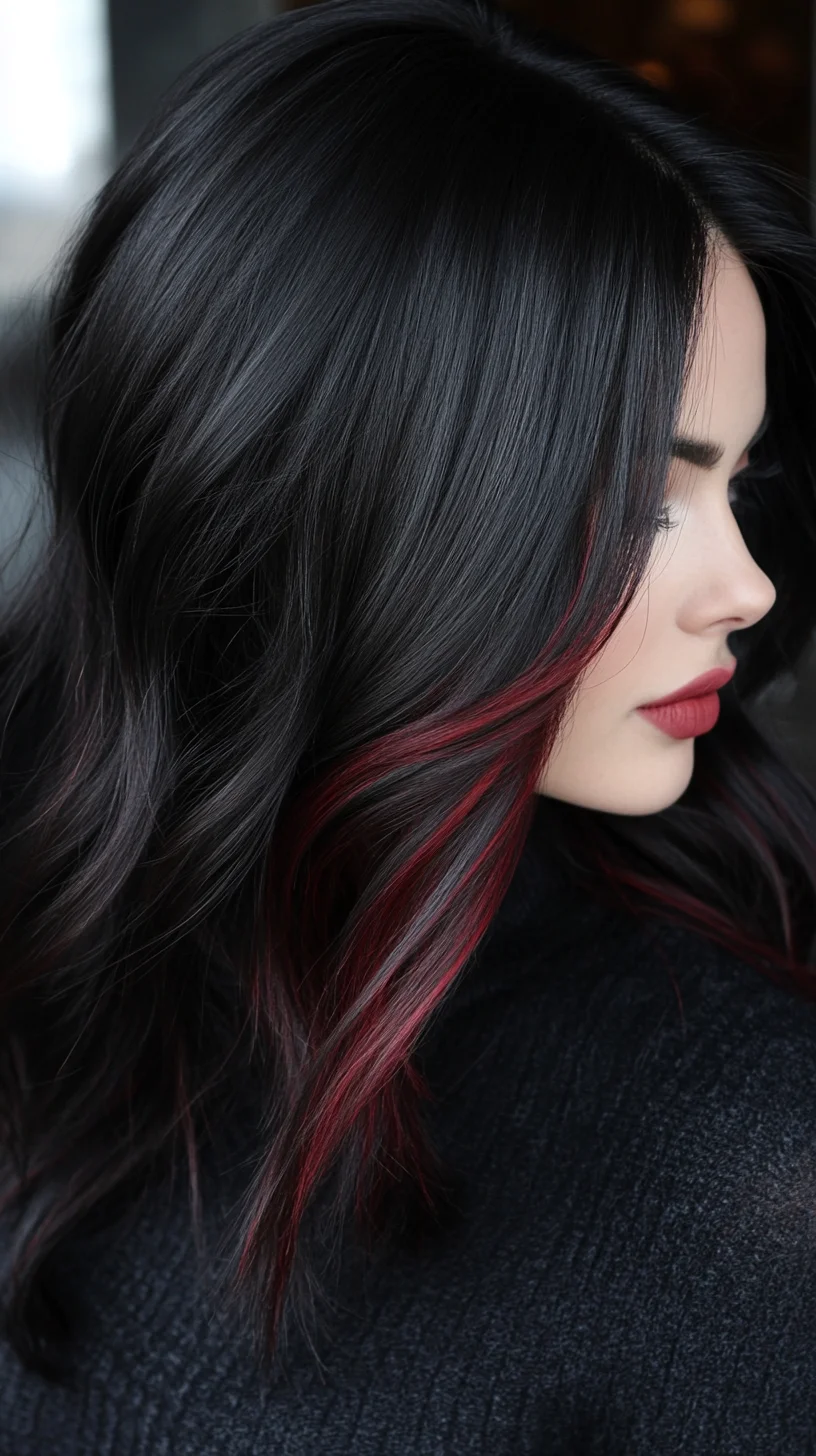 Glamorous Dark Waves with Eye-Catching Red Highlights