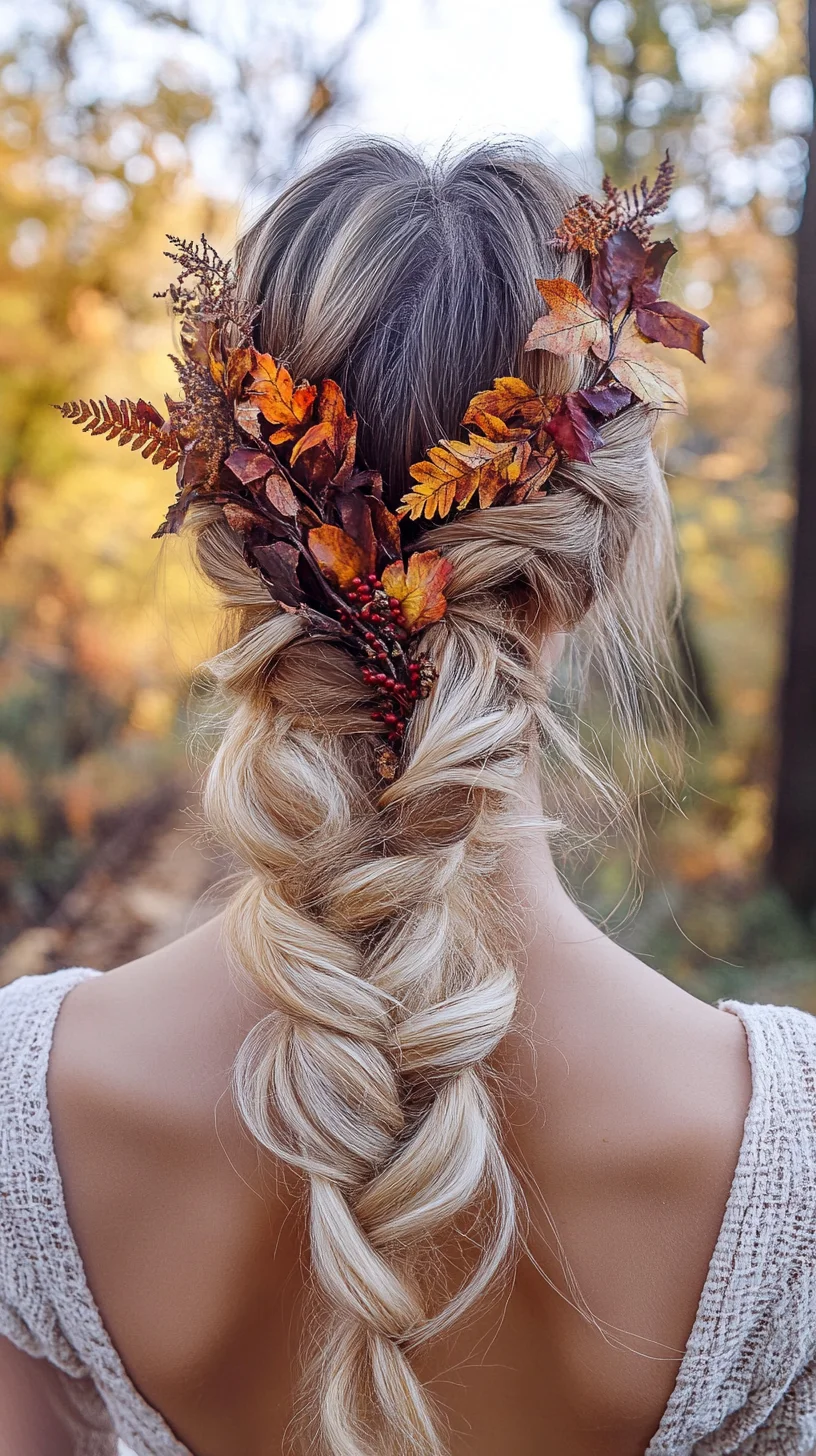 Nature-Inspired Braided Beauty: Elevate Your Look with Fall Floral Accents