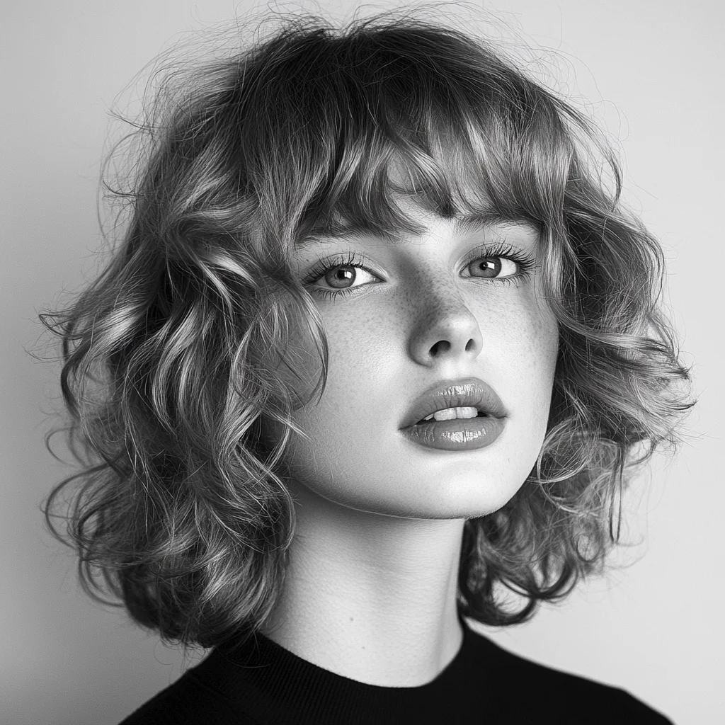 Playful Textured Bob with Effortless Waves for a Chic Look