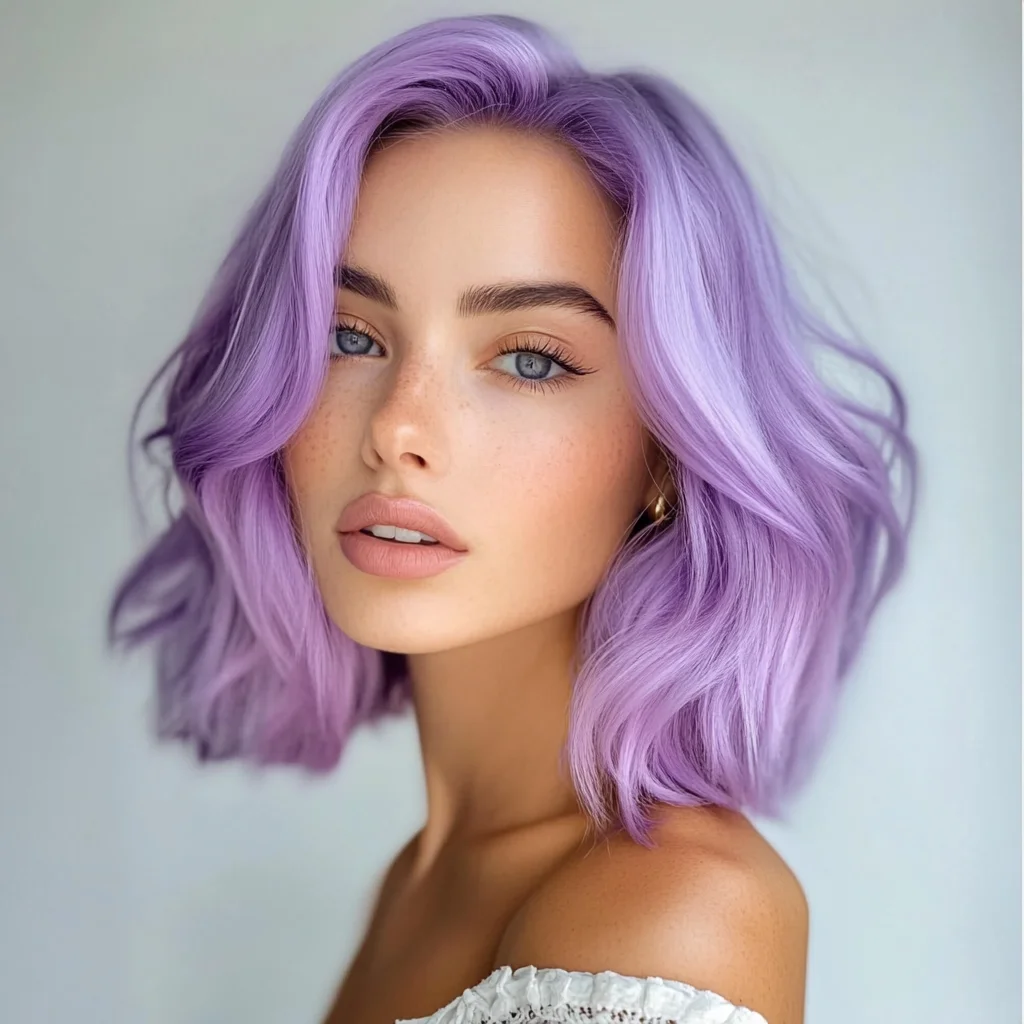 Revamp Your Look with a Stunning Purple Wavy Lob