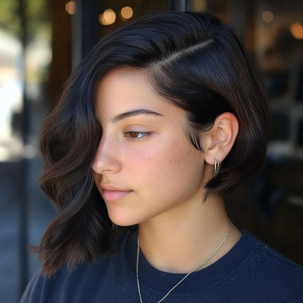 Sleek and Chic: The Modern Blunt Bob with Subtle Waves