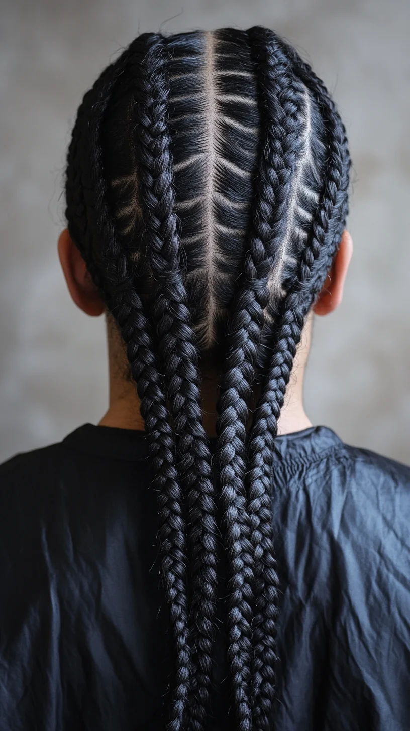 Sleek and Stylish: The Perfectly Braided Center-Parted Ponytails