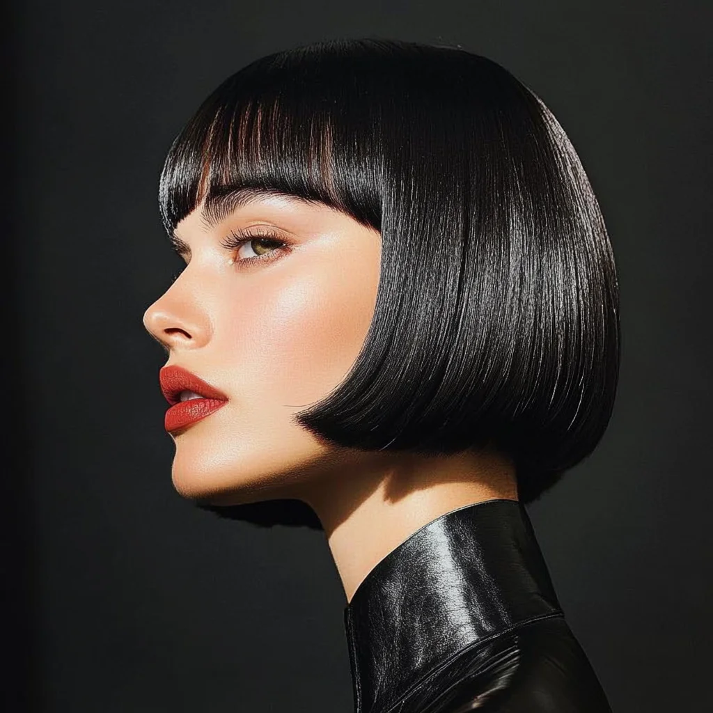 Sleek Bob with Chic Fringe: The Ultimate Statement Haircut