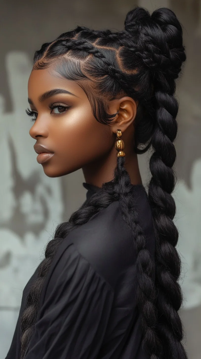 Sleek Braided Elegance: A Bold Blend of Style and Grace