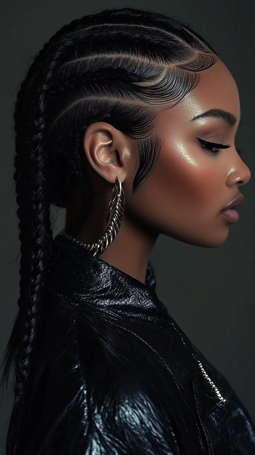 Sleek Braided Perfection: Elevate Your Style with Bold Lines and Shine