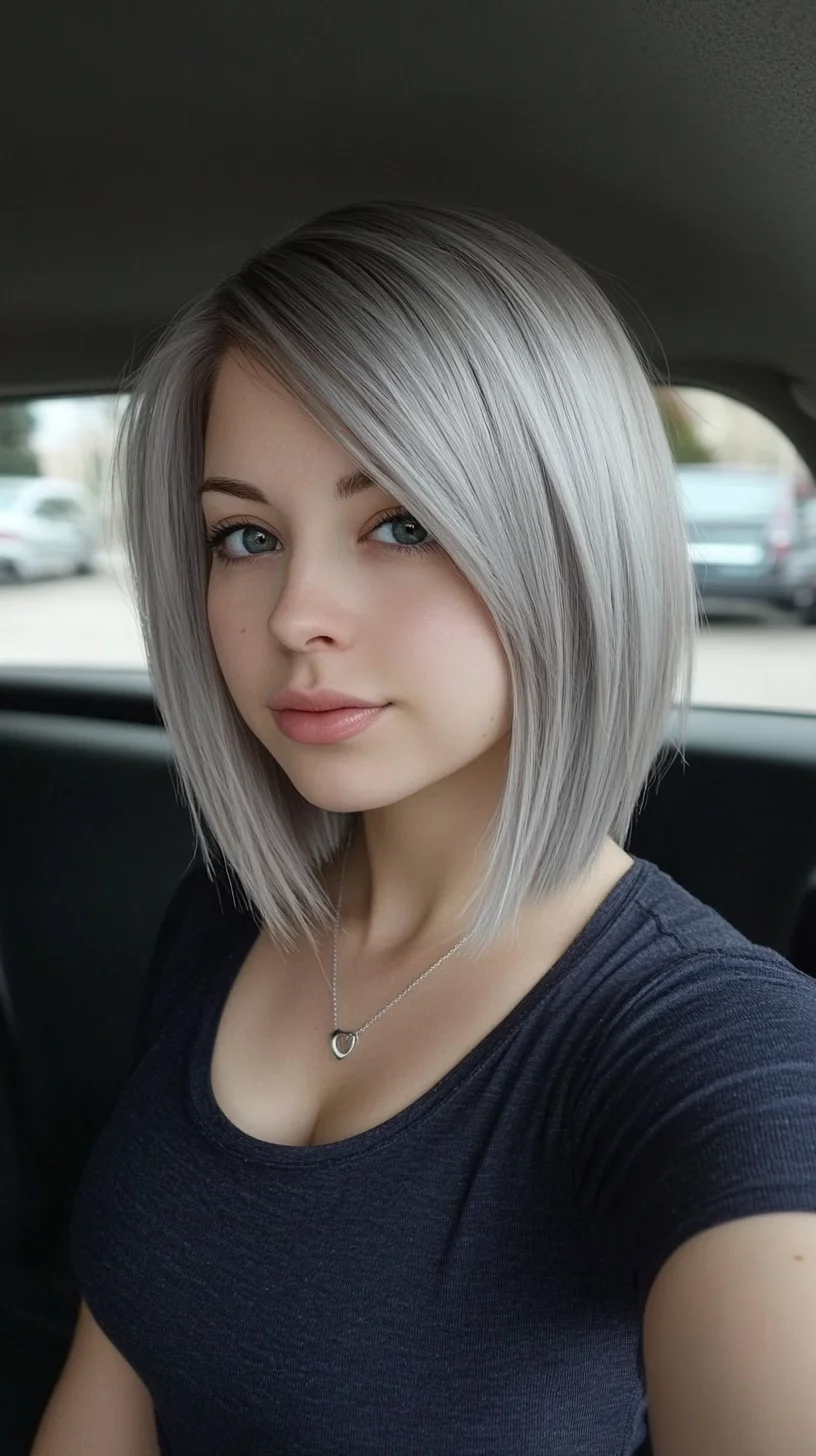 Sleek Silver Blunt Bob: A Daring Statement for Modern Elegance