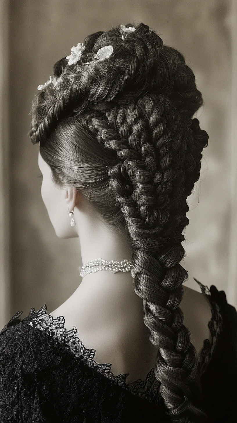 Timeless Elegance: A Luxurious Braided Updo with Romantic Flair