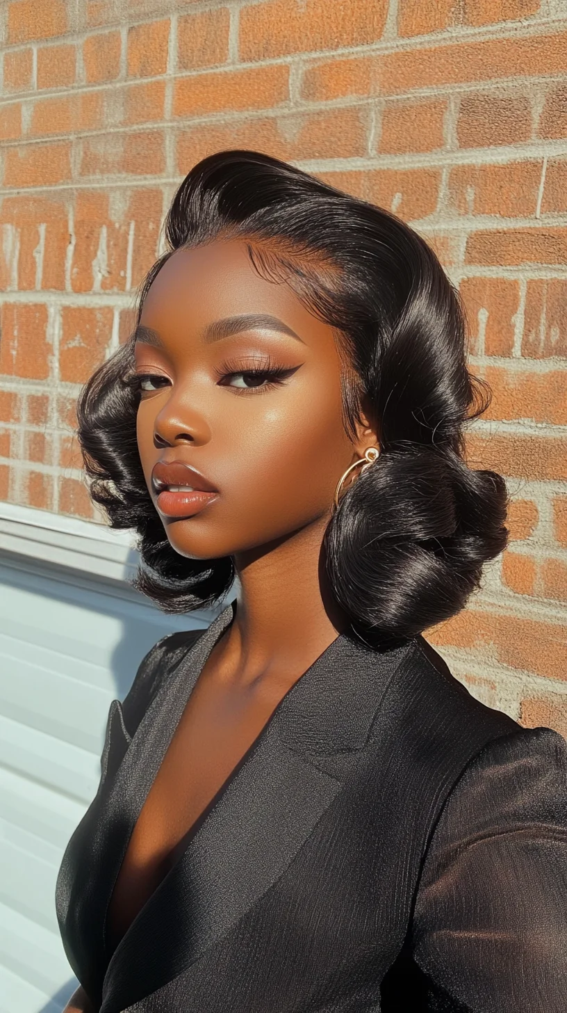 Timeless Elegance: The Classic Glossy Bob with Retro Waves