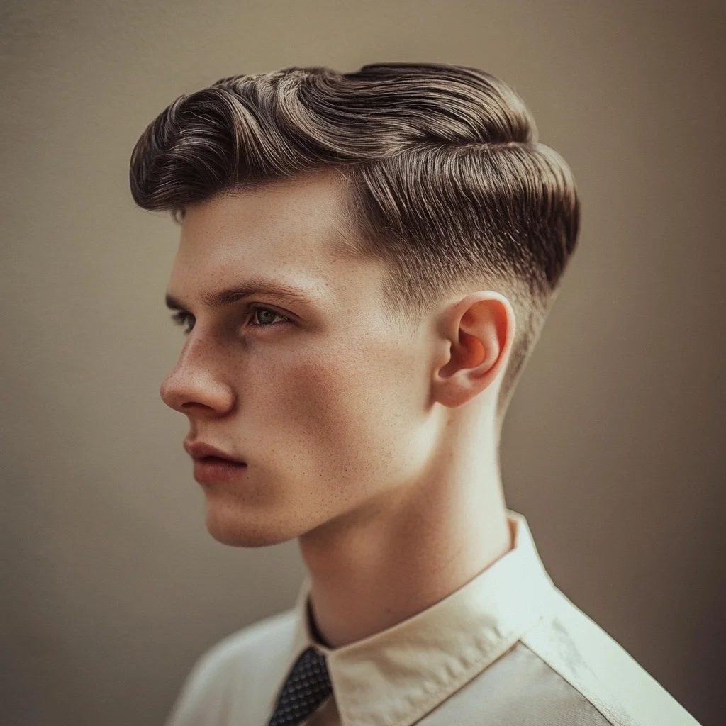 Timeless Elegance: The Classic Side Part with Vintage Waves