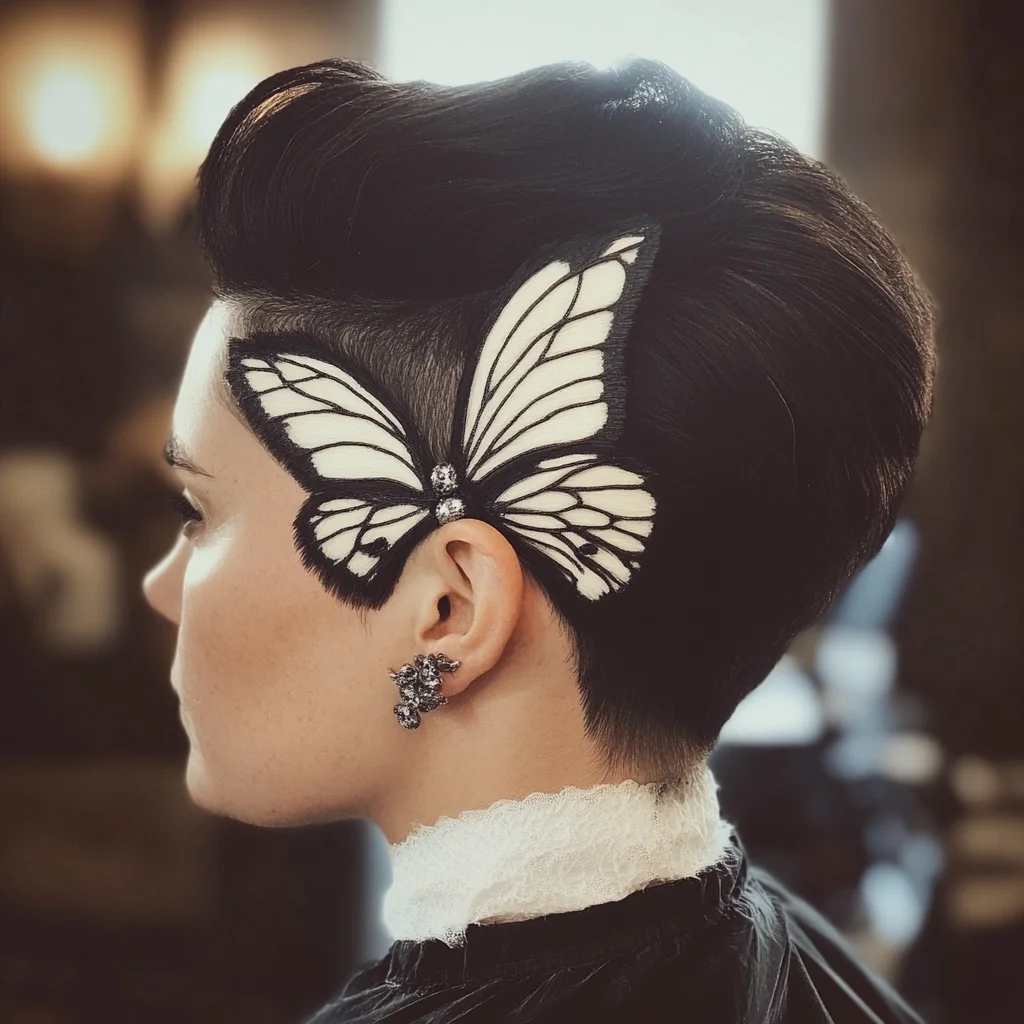 Transformative Butterfly-Inspired Undercut: Elegance Meets Edge