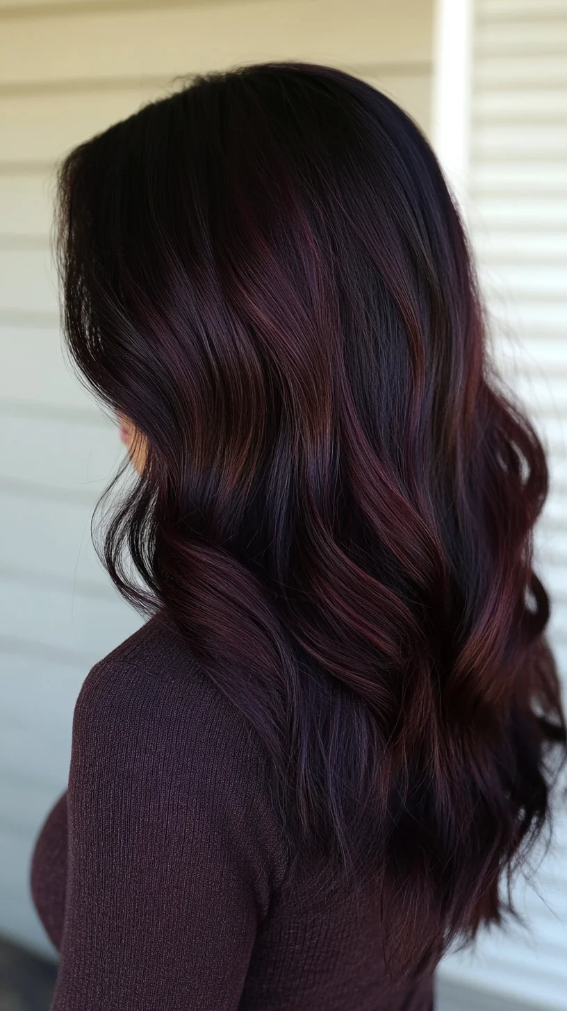 Vibrant Dark Waves: Embrace a Rich Burgundy Look with Effortless Glam