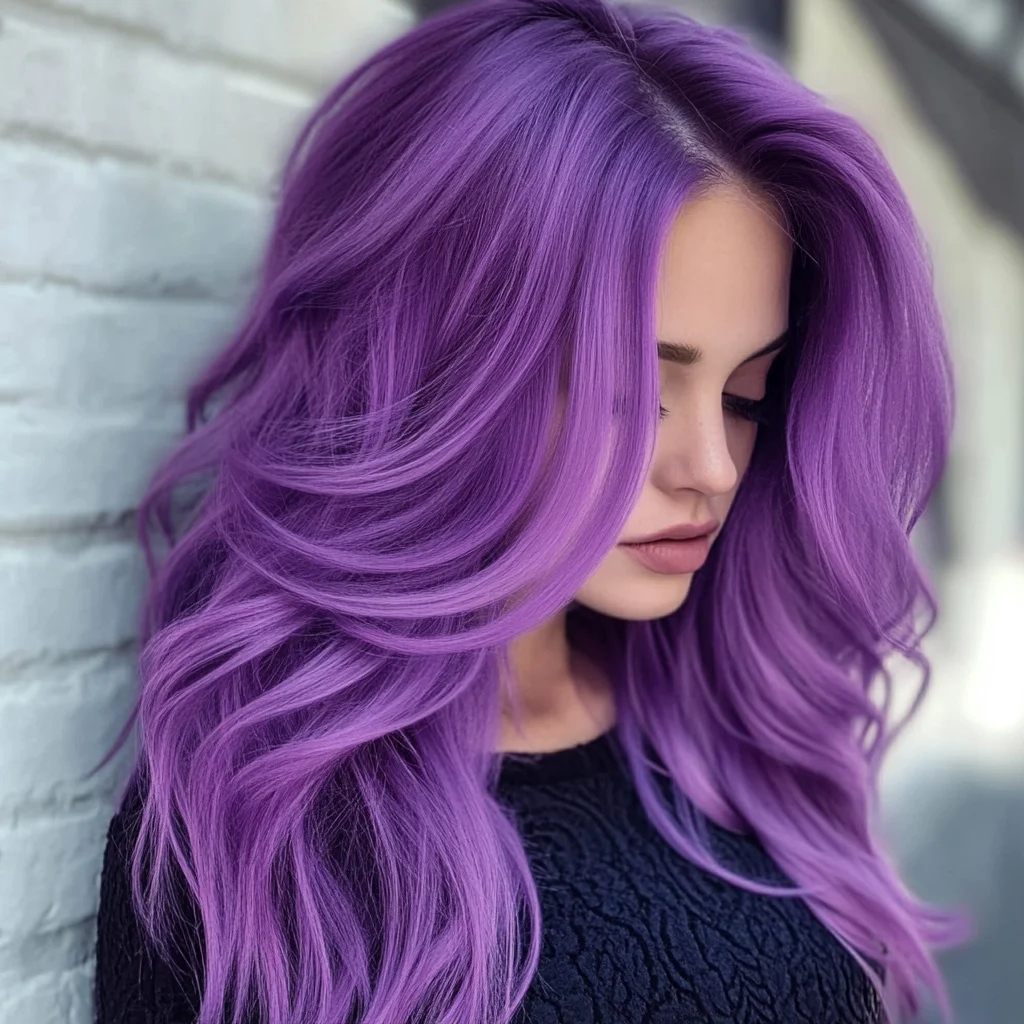 Vibrant Lavender Waves: The Ultimate Trend for Bold, Playful Looks