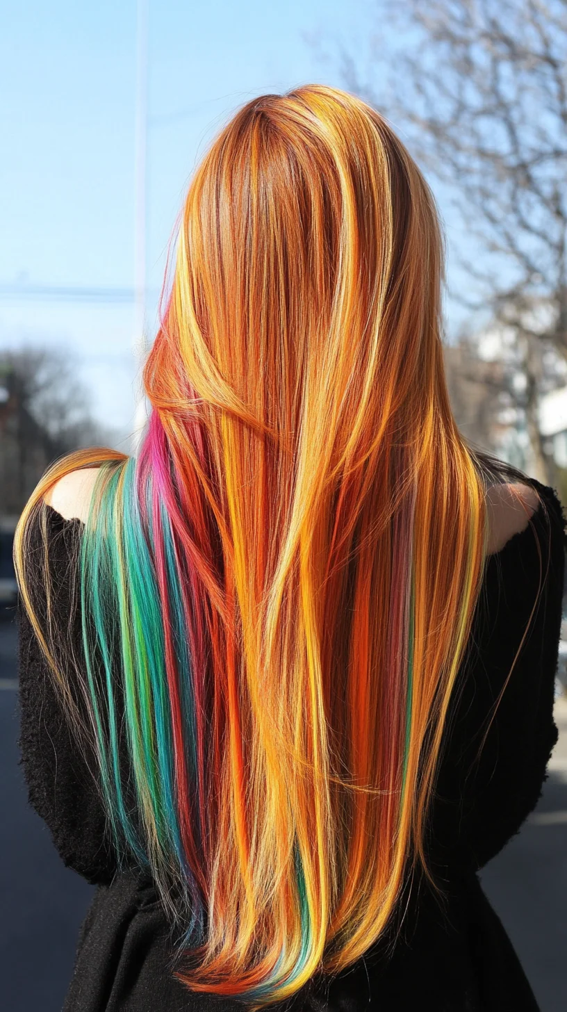 Vibrant Ombre: A Bold Blend of Fiery Orange and Cool Aquatic Tones