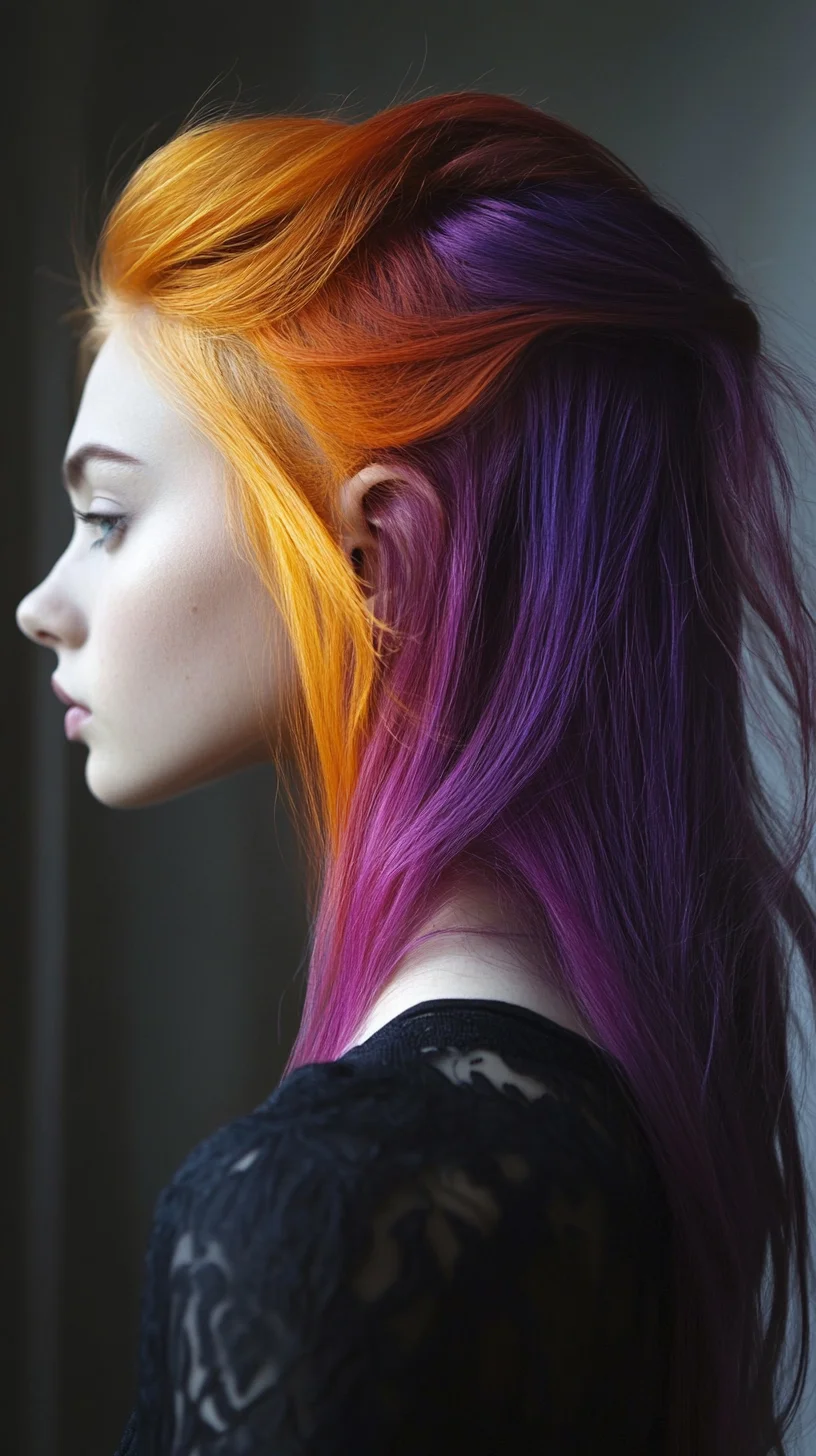 Vibrant Ombre Fusion: A Bold Statement in Fiery Colors