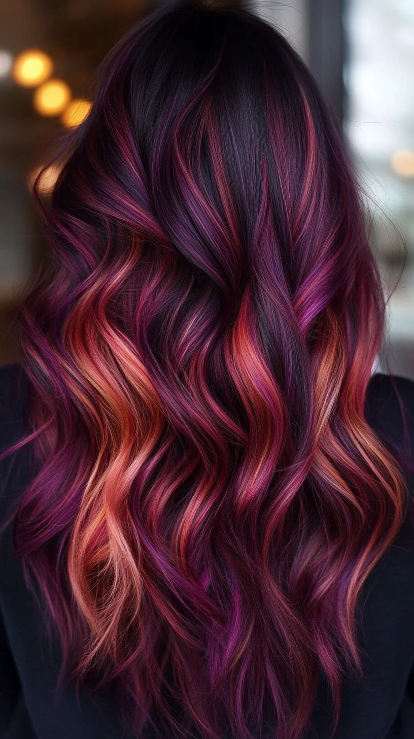 Vibrant Ombre Waves: A Bold Expression of Color and Texture