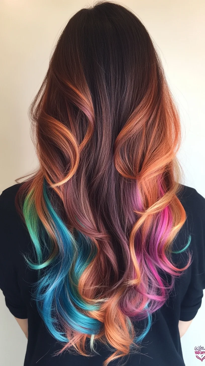 Vibrant Ombre Waves: A Stunning Blend of Color and Texture