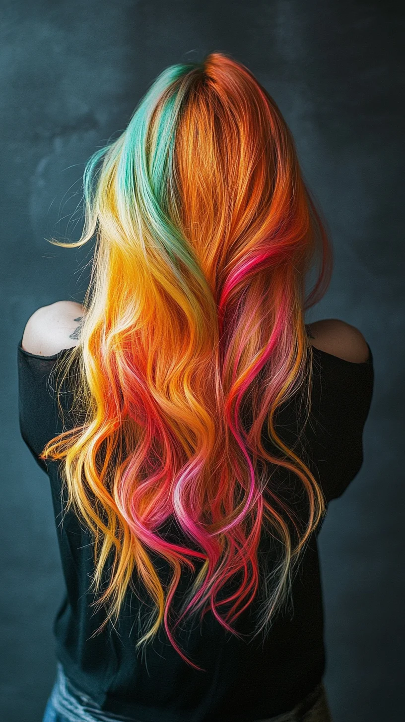 Vibrant Rainbow Waves: A Bold Expression of Colorful Individuality