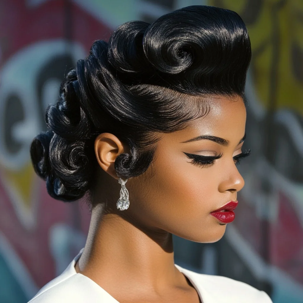 Vintage Glamour Revived: Elegant Retro Curls with a Modern Twist