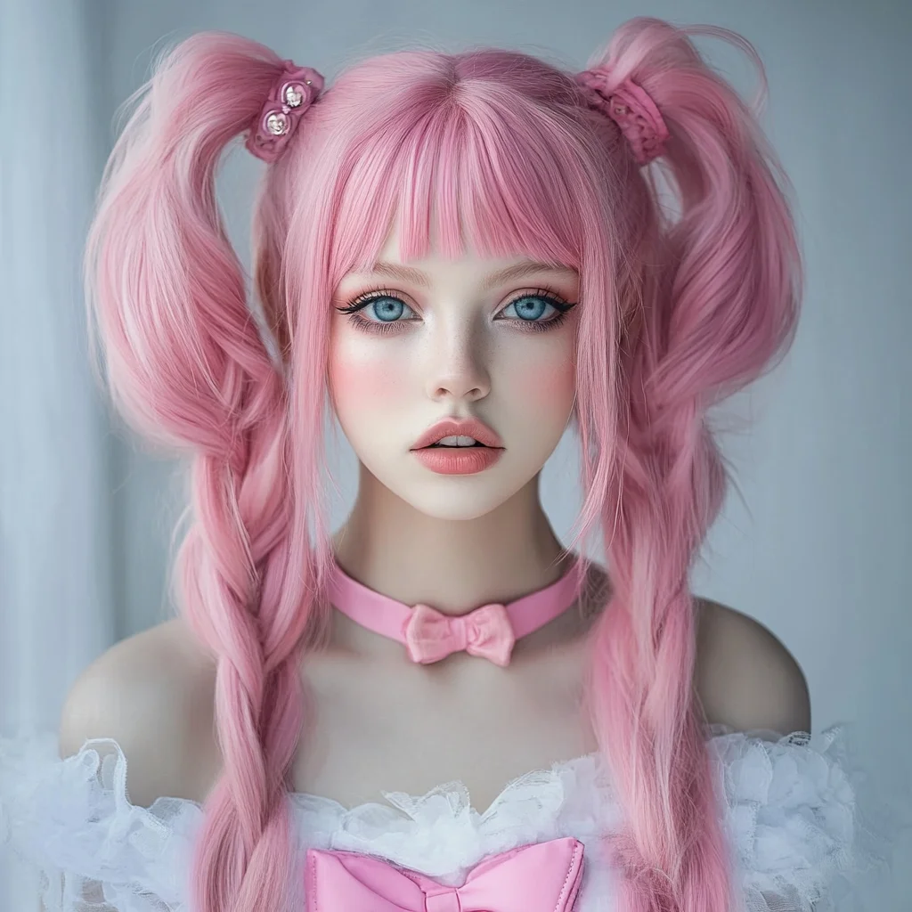 Whimsical Pink Pigtails: Embrace Playfulness with a Touch of Charm